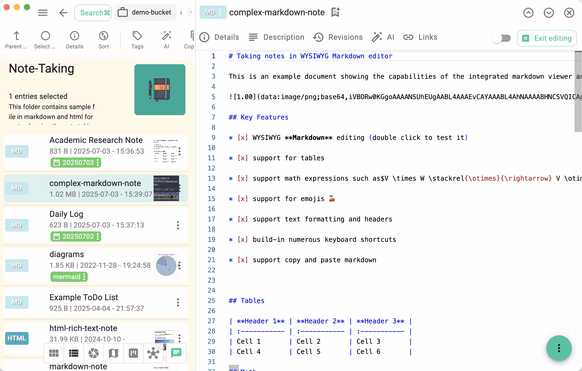 Plain text editing with syntax highlighting