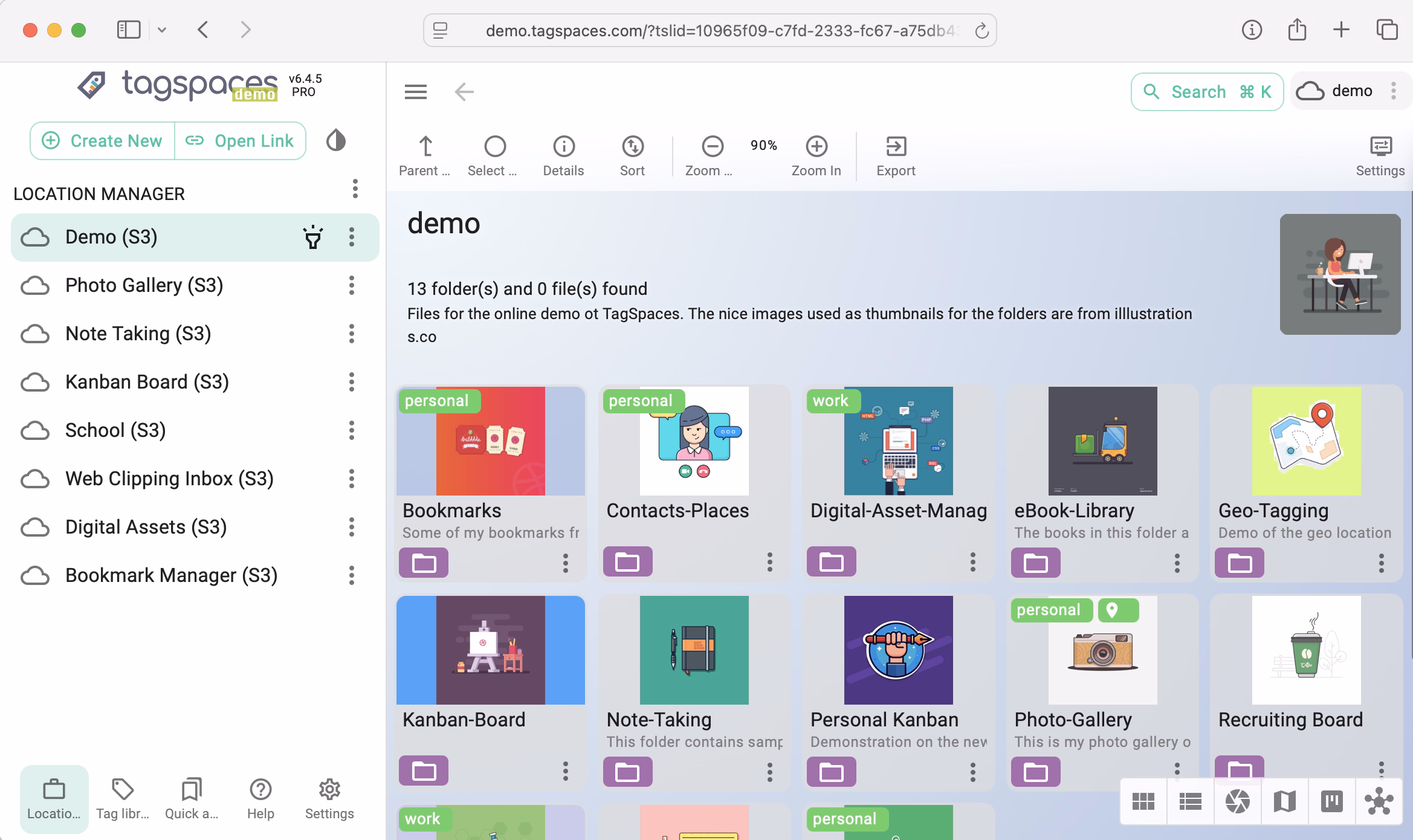 TagSpaces Pro Web running in Chrome